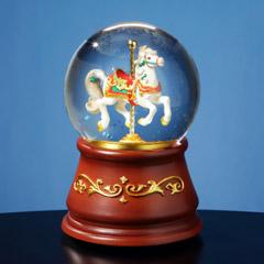 Rotating Single Horse Musical Water Globe