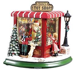 Large Santa Corner Shop Music Box  #IC98101