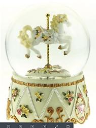 White Horse Carousel Musical Waterglobe #15019