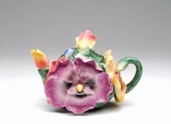 Porcelain Decorative Pansy Teapot #80142TP