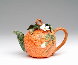 Porcelain Decorative Orange Teapot#80145TP