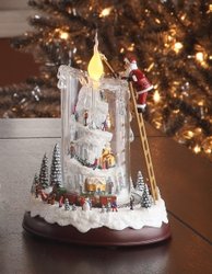 Santa Mountain Top Candle Music Box  #96012