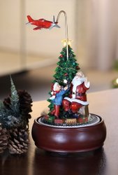 Santa with Revolving Airplane Music Box  #96077