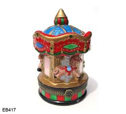 Carousel Limoge Style Trinket Box  #417