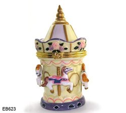 Carousel Limoge Style Trinket Box #623