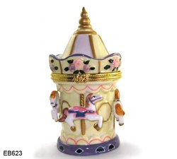 Carousel Limoge Style Trinket Box  #623