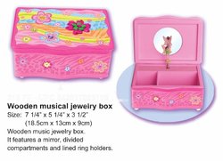 Fairy with Flowers Wooden Musical Jewelry Box #310ff