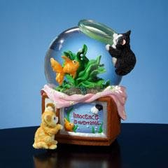 Kitty and Fish Musical Tilted Waterglobe  #SF51299