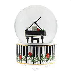 Grand Piano Musical Glitter Globe