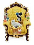 Wing Chair with Playful Cats Musical Box #14258