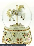 White Horse Carousel Musical Waterglobe #15019