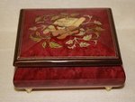 Italian Musical Inlaid Red Wine Musical Ring Box #17CVMRed