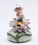 Fairy with Purple Flower Porcelain Music Box 