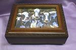 Cow Dairy Queens Rosewood Music Box # 3cows