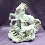 Mother and Child Horse Musical Porcelain Figurine #80018