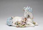 Unicorn with Fairy Porcelain Music Box #80076