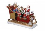 Santa & Reindeer Musical Band Sleigh Music Box  #96011