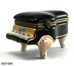 Black Baby Grand Piano Limoge Style Trinket Box  #316bk