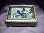 Watchful Blue Birds Champagne Music Box #bluebirds