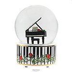 Grand Piano Musical Glitter Globe