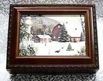 Christmas Time Musical Picture Frame Rosewood Box #snow